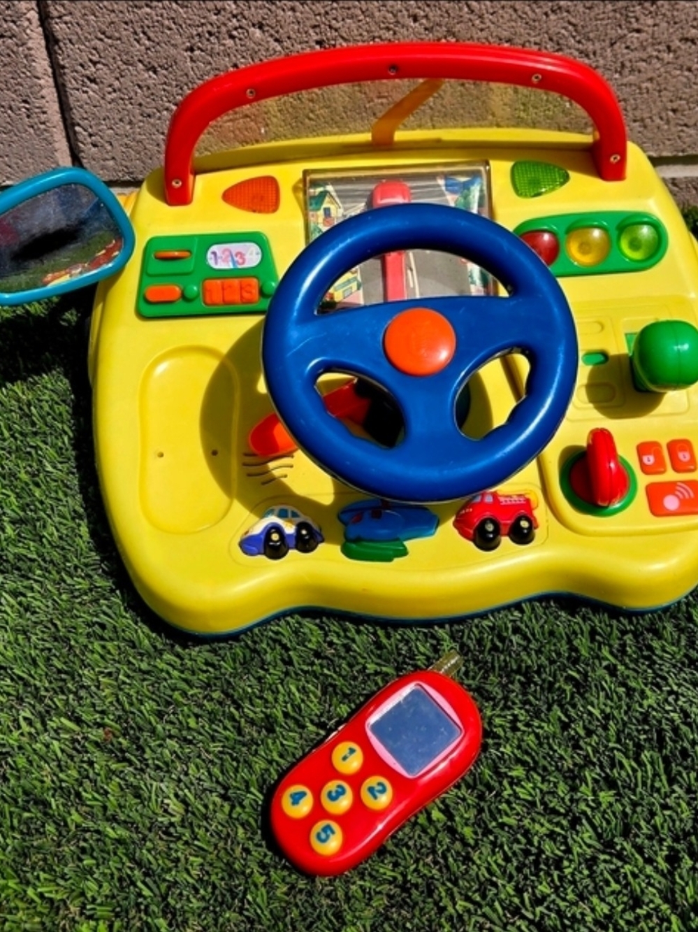 Kids Interactive Steering Wheel Toy - Yellow & Blue